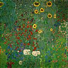 Farm Garden with Sunflowers by Gustav Klimt